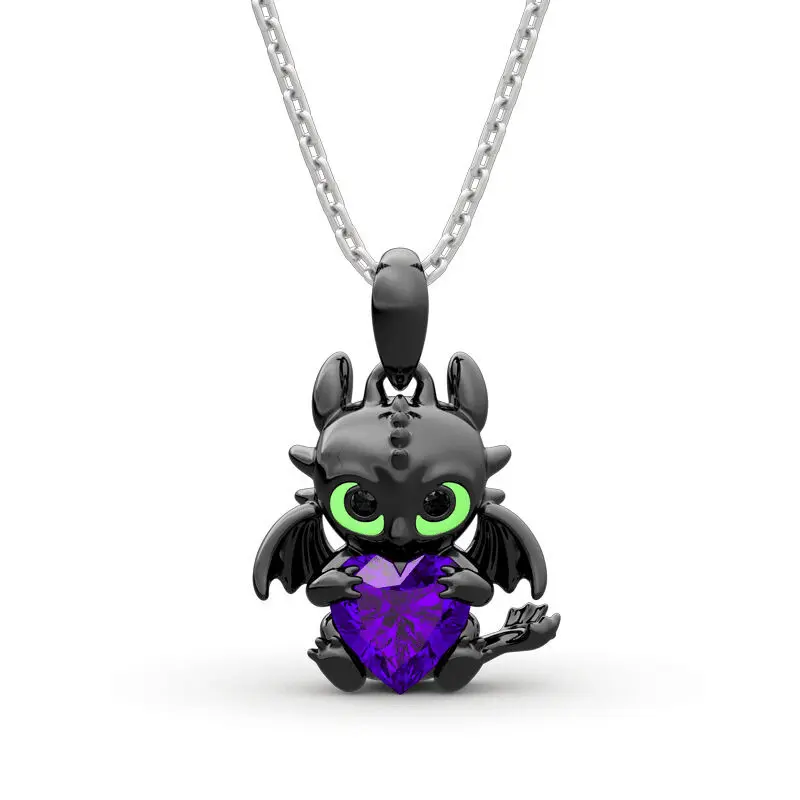 Anime Kawaii Toothless Necklace Charms Pendant Kids Adult Fashion Jewelry Accessories Light Night Fury Cartoon Cute Necklaces