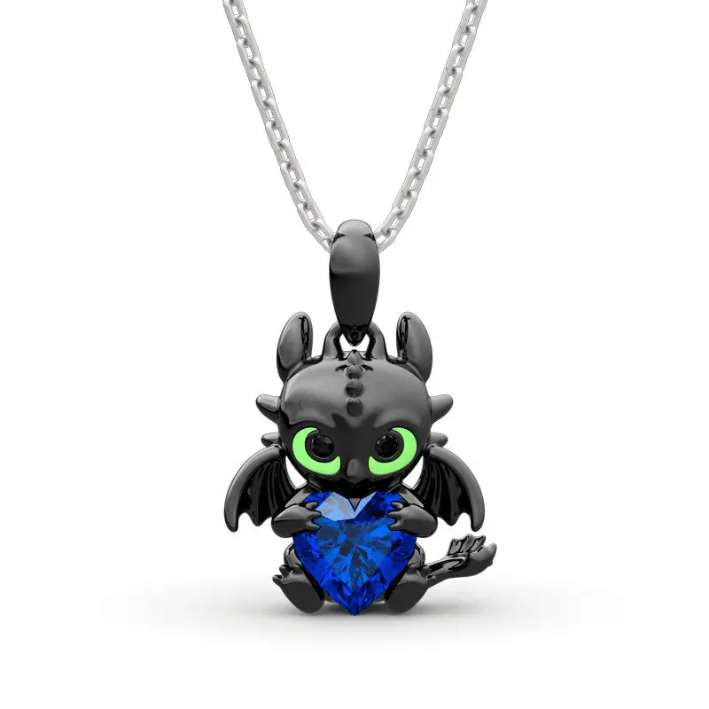 Anime Kawaii Toothless Necklace Charms Pendant Kids Adult Fashion Jewelry Accessories Light Night Fury Cartoon Cute Necklaces