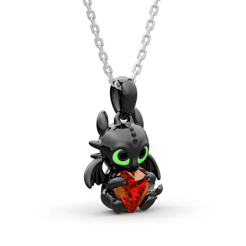 Anime Kawaii Toothless Necklace Charms Pendant Kids Adult Fashion Jewelry Accessories Light Night Fury Cartoon Cute Necklaces