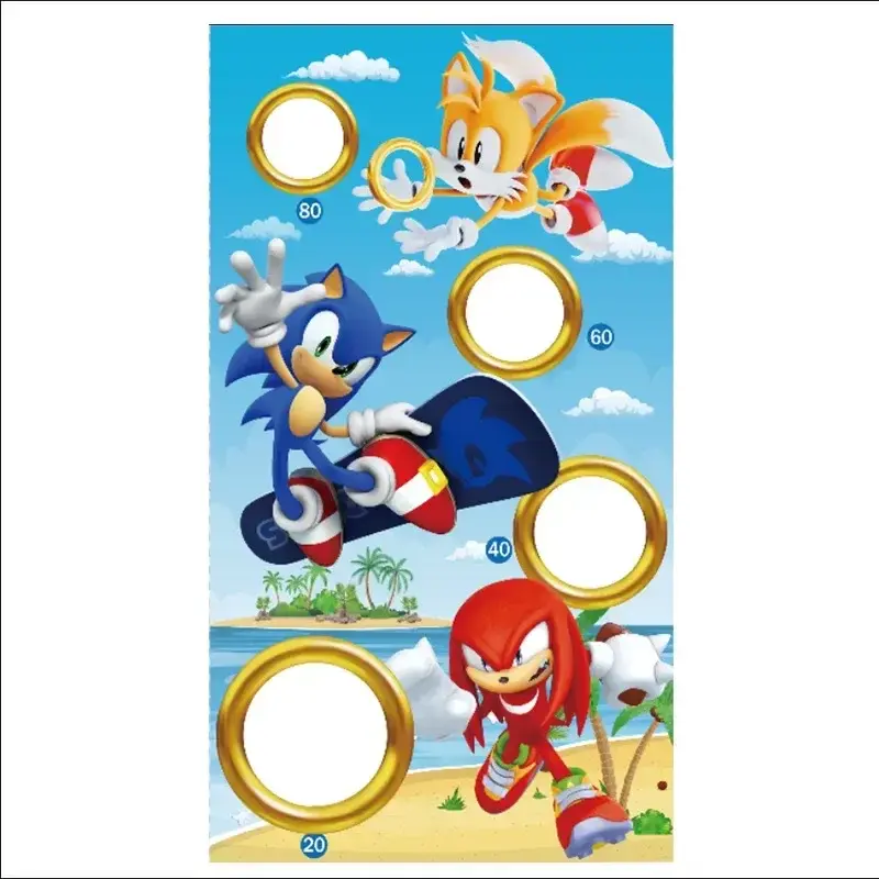 Sonic The Hedgehog Background Throwing Bean Bag Game Kids Party Supplies Decoration Beanbag Flag Boy Girl Birthday Children Gift