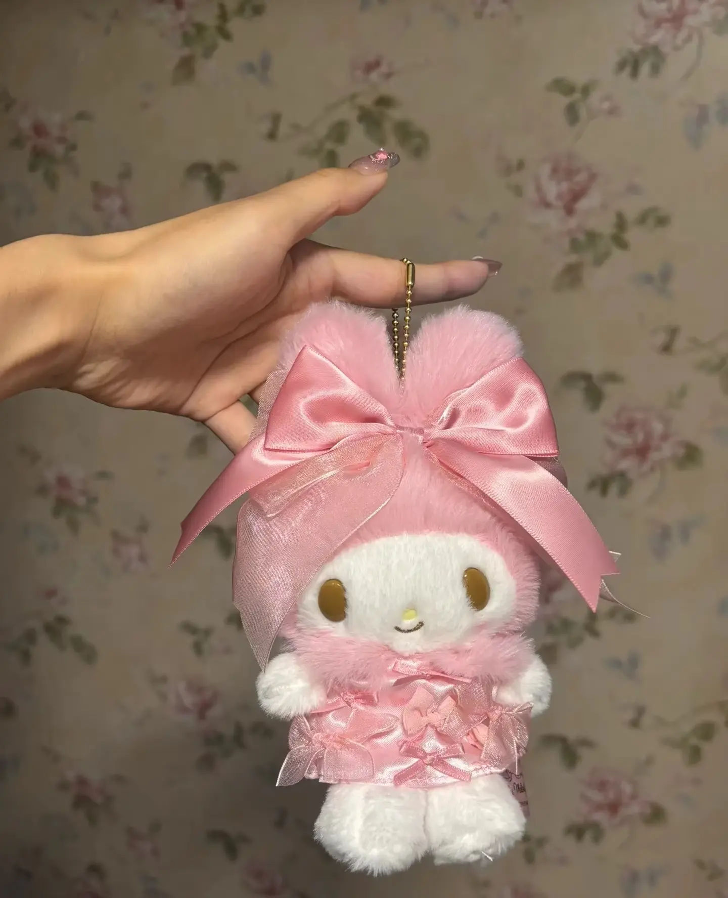 Kawaii Sanrio My Melody 50Th Anniversary Plush Pendant Toys Cartoon Figure Key Chain Bag Accessory Collectiblesdolls Girls Gift