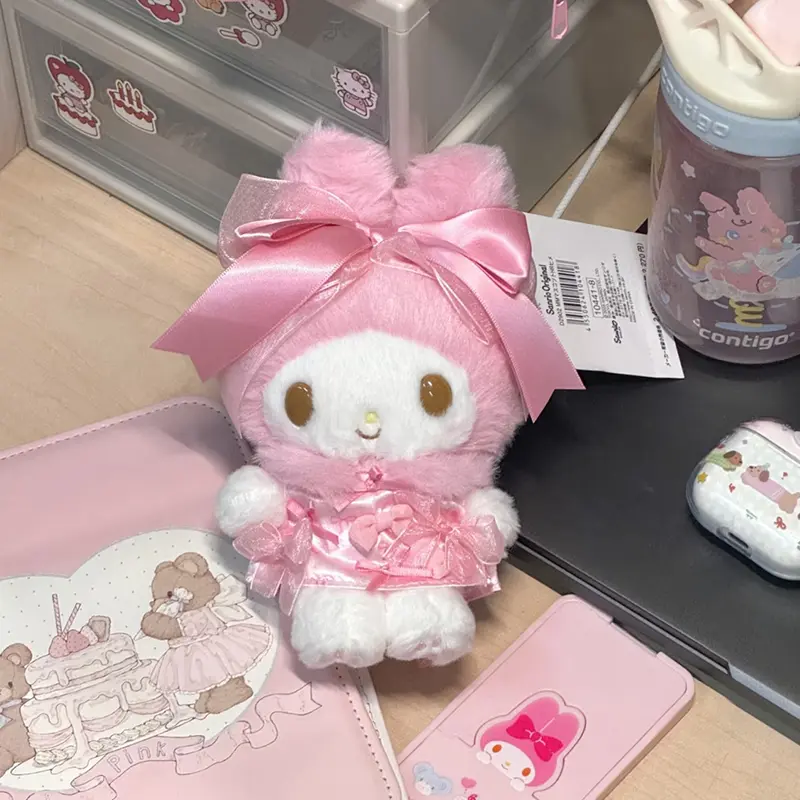 Kawaii Sanrio My Melody 50Th Anniversary Plush Pendant Toys Cartoon Figure Key Chain Bag Accessory Collectiblesdolls Girls Gift