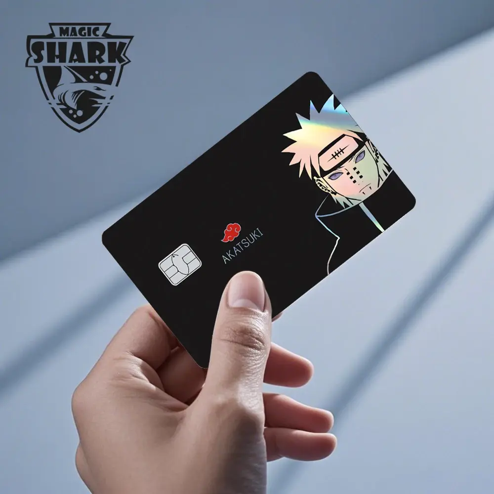 2025 New Arrival Narutos Payne Anime Holographic Laser Sticker Shinny Film Skin Cover for Debit Credit Card