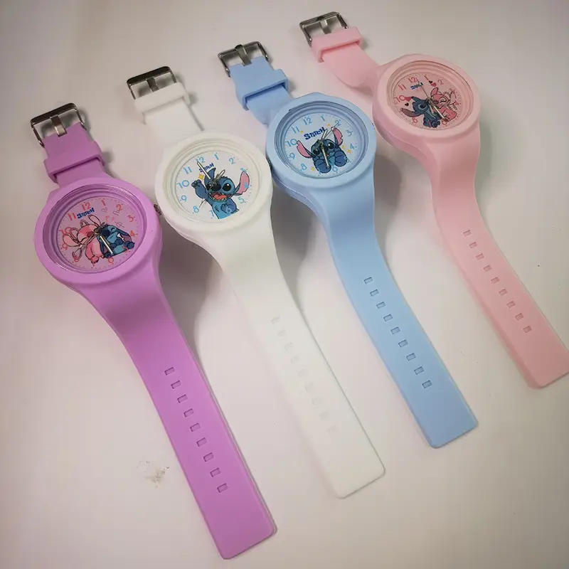 Disney Anime Stitch Watch Kawaii Lilo & Stitch Children Watches Sports Silicone Watch Cartoon Stitch Watch Kids Toy Gifts
