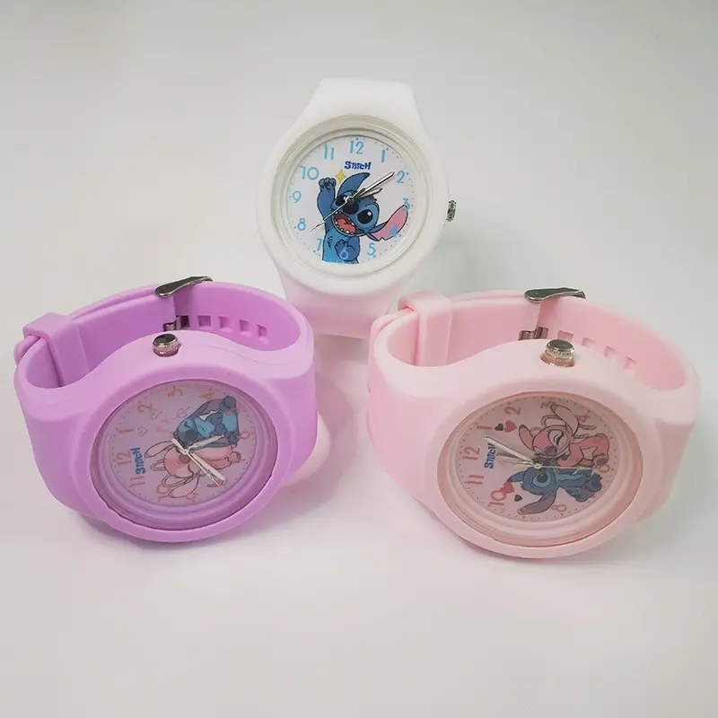 Disney Anime Stitch Watch Kawaii Lilo & Stitch Children Watches Sports Silicone Watch Cartoon Stitch Watch Kids Toy Gifts