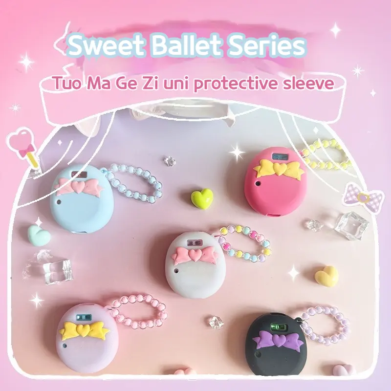 Pink Bow Tie Tamagotchi Uni Electronic Pet Soft Case Drop Protection Version Tamagotchi Cute Case Pendant Accessories Gifts