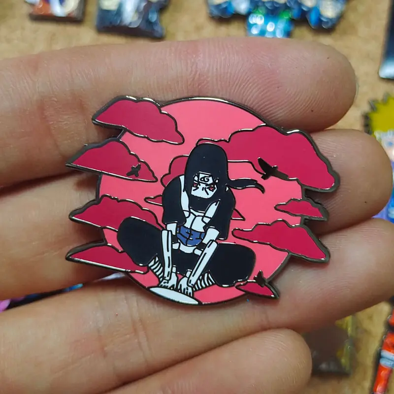 Uzumaki Akatsuki Red Cloud Enamel Pin Naruto Anime Brooch Lapel Badges for Backpacks Brooches Fashion Jewelry Accessories Gifts