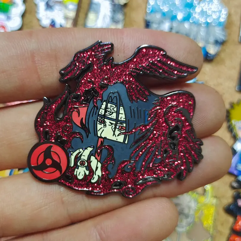 Uzumaki Akatsuki Red Cloud Enamel Pin Naruto Anime Brooch Lapel Badges for Backpacks Brooches Fashion Jewelry Accessories Gifts