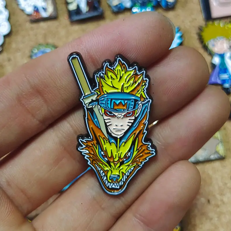 Uzumaki Akatsuki Red Cloud Enamel Pin Naruto Anime Brooch Lapel Badges for Backpacks Brooches Fashion Jewelry Accessories Gifts