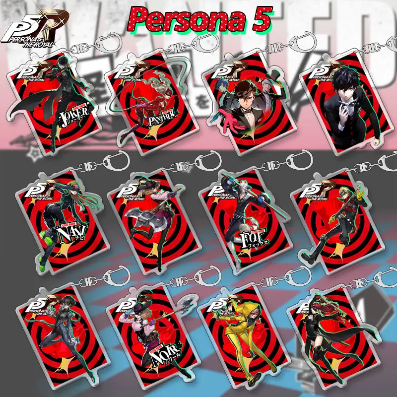 Persona 5 6CM Acrylic Keychain Game Amamiya Ren Backpack Decoration Pendant Metal Accessories Inlaid Buckle Hot Sale Gift