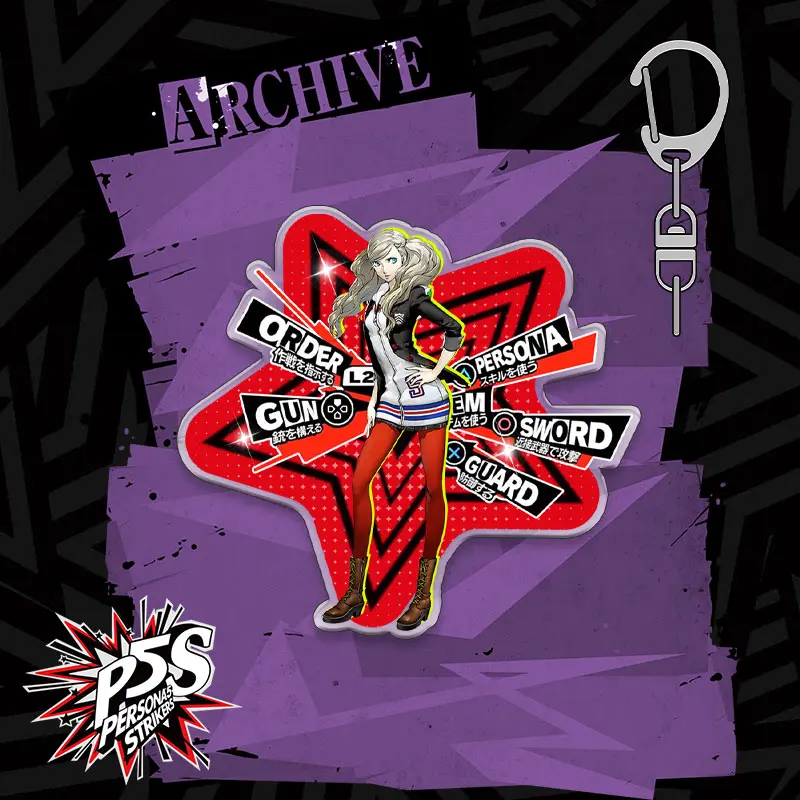 Persona 5 6CM Acrylic Keychain Game Amamiya Ren Backpack Decoration Pendant Metal Accessories Inlaid Buckle Hot Sale Gift