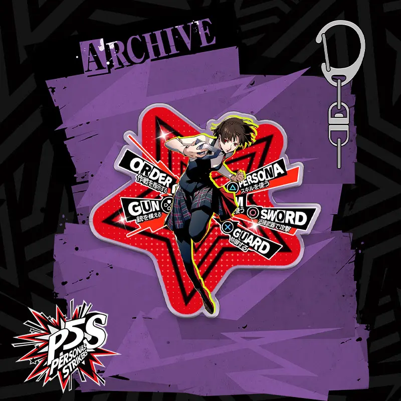 Persona 5 6CM Acrylic Keychain Game Amamiya Ren Backpack Decoration Pendant Metal Accessories Inlaid Buckle Hot Sale Gift