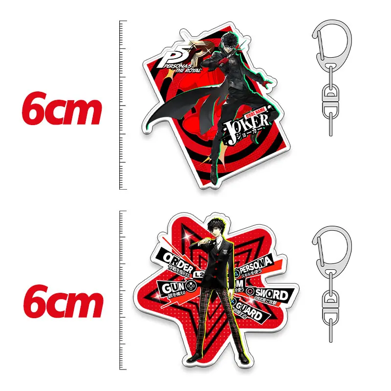 Persona 5 6CM Acrylic Keychain Game Amamiya Ren Backpack Decoration Pendant Metal Accessories Inlaid Buckle Hot Sale Gift