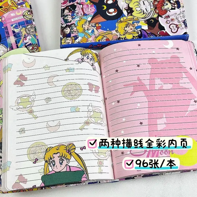 Anime Sailor Moon Cute Leather Cover A5 Notebook Fully Painted Inner Page Student Handbook Diary Book Painted Leather Cover