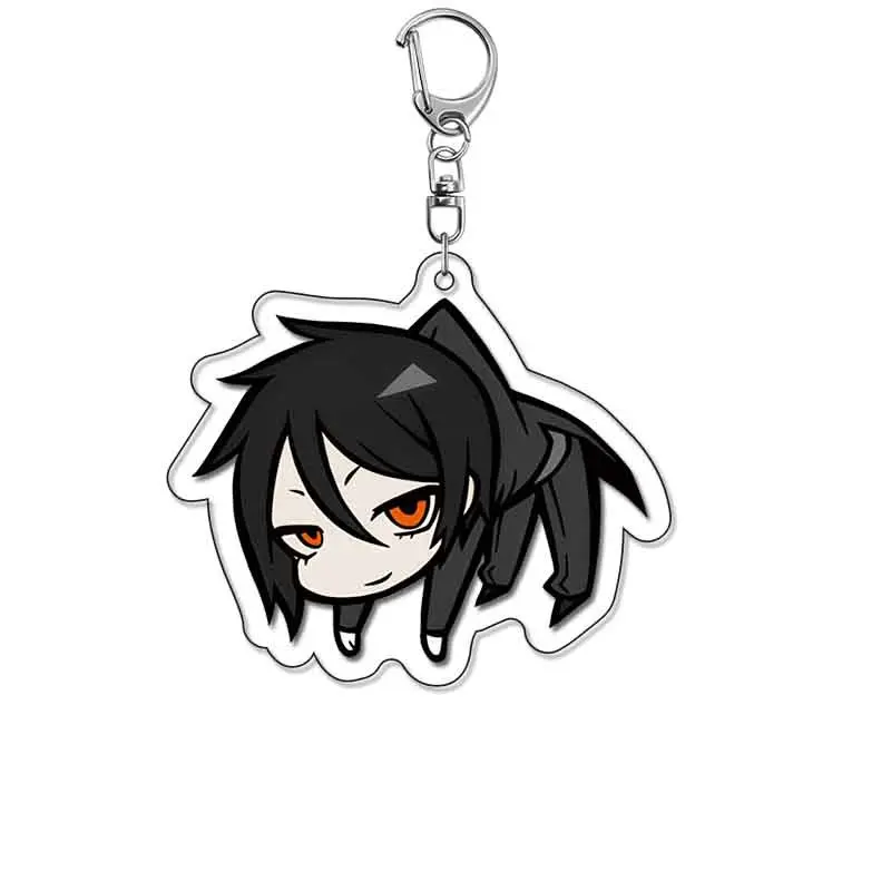 Anime Black Butler Keychain Cartoon Ciel Phantomhive Sebastian Michaelis Acrylic Bag Keyring Pendant Accessory