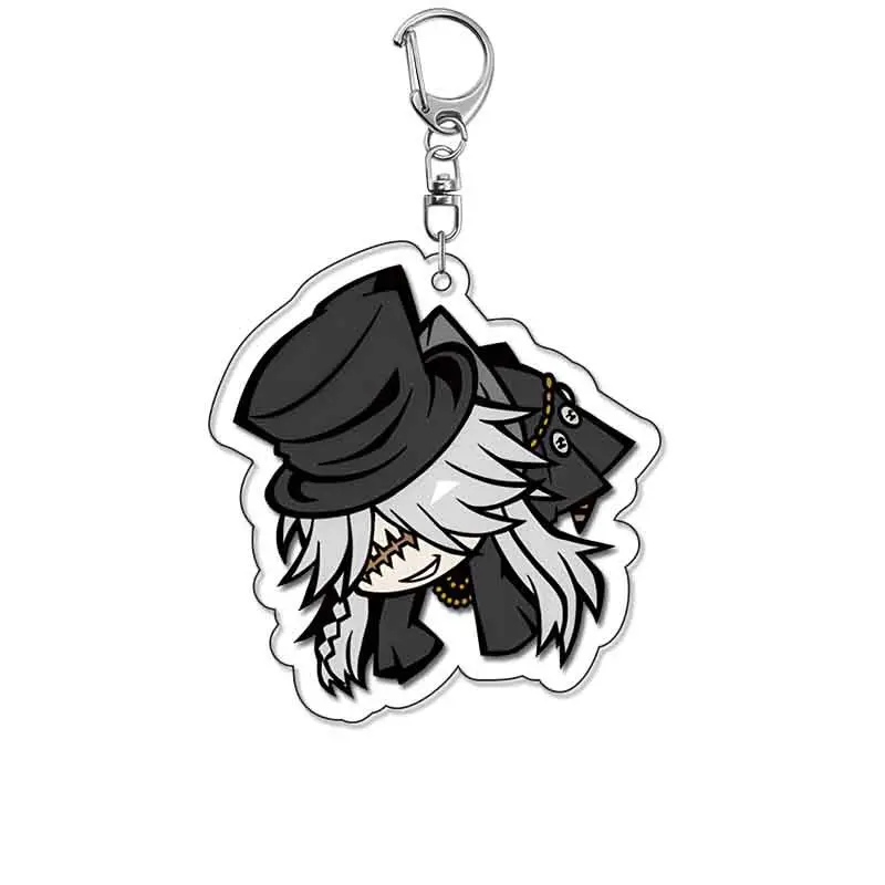 Anime Black Butler Keychain Cartoon Ciel Phantomhive Sebastian Michaelis Acrylic Bag Keyring Pendant Accessory