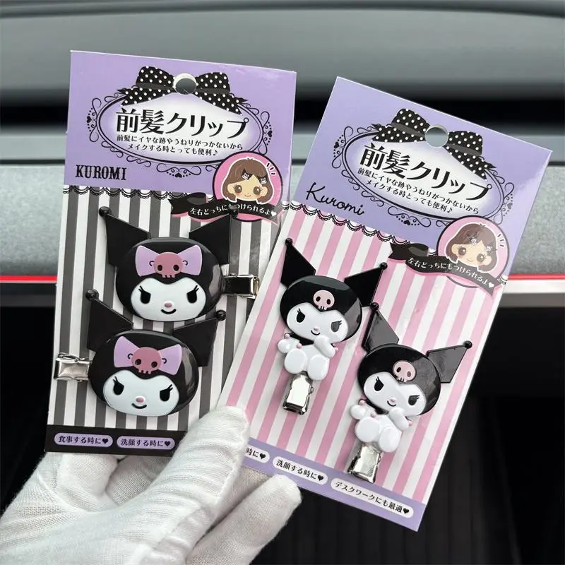 My Melody Kuromi Hair Clips Set Non Slip Gentle On Hair Anime Style Bangs Clips for Girls Cute Accessories