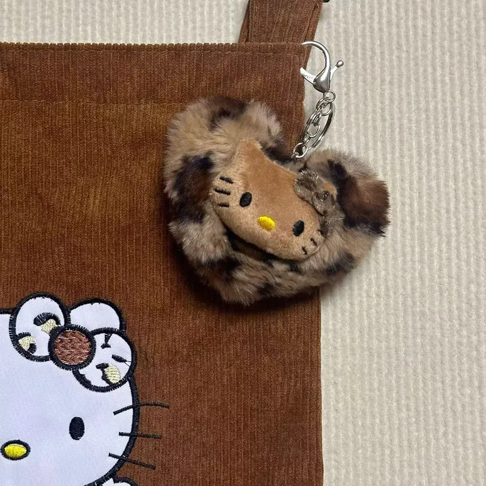Retro Leopard Doll Pendant Kawaii Anime Toy Keychains Cartoon Fashion Bag Accessories Keyrings Christmas Gifts