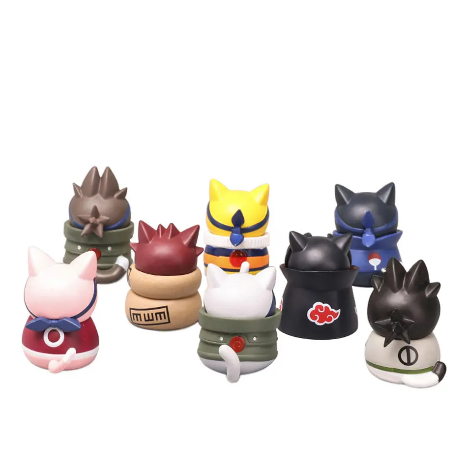 Anime Naruto Figure Toys Cute mini Kakashi Uchiha Itachi Gaara Q Version Action Dolls Pvc Model Edition Desktop Birthday Gifts