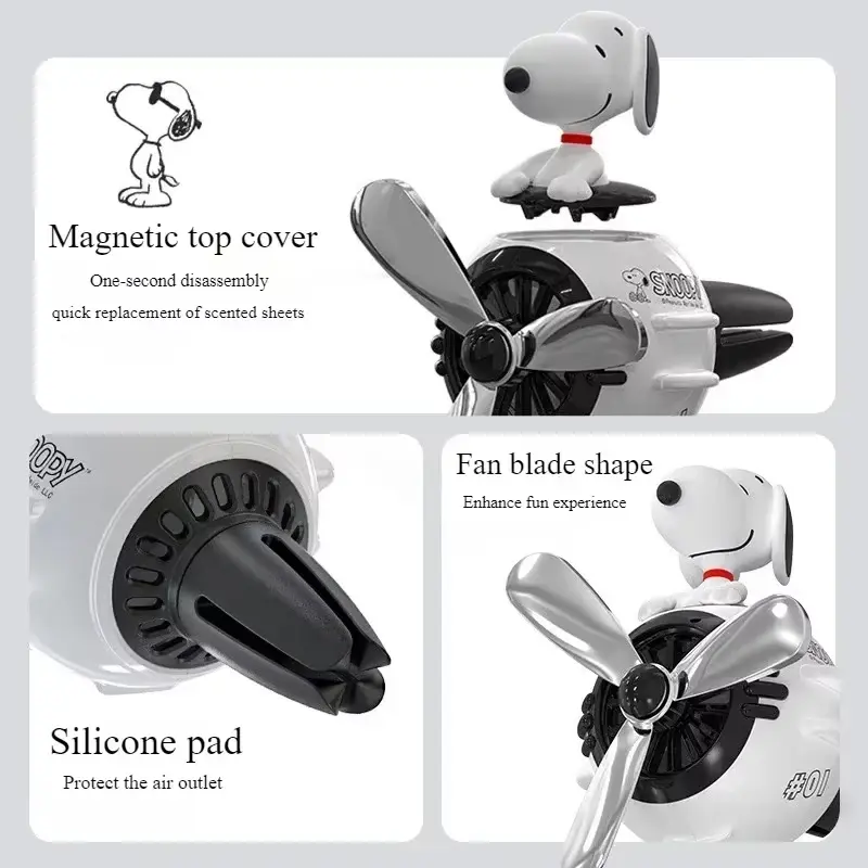 Snoopy Air Freshener Flying Propeller Pilot Series Car Accessories Anime Figures Aromatherapy Fragrance Diffuser Car Decor Gifts