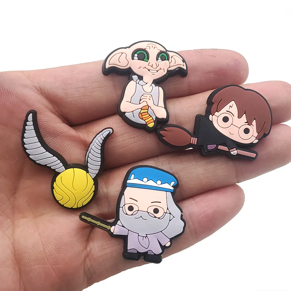 17pcs Anime Harries Potters Sneakers Charms Toys PVC Anime Accessories Fashion  Sandals Garden Slipper Accessories Buckle Gifts