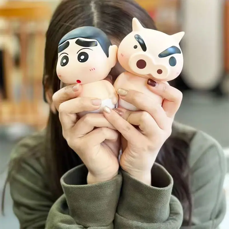 Take Bath Zaemon Crayon Shin-Chan Bare Butt Open Your Eyes Mobile Phone Stand Desktop Figure Ornament Gift Doll Car Decorations