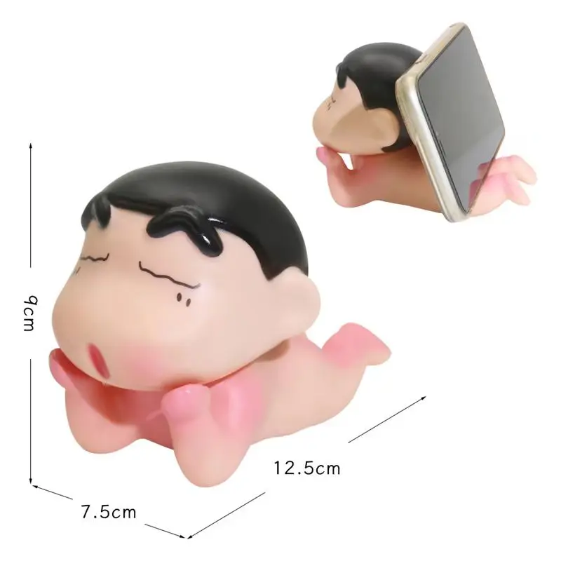 Take Bath Zaemon Crayon Shin-Chan Bare Butt Open Your Eyes Mobile Phone Stand Desktop Figure Ornament Gift Doll Car Decorations