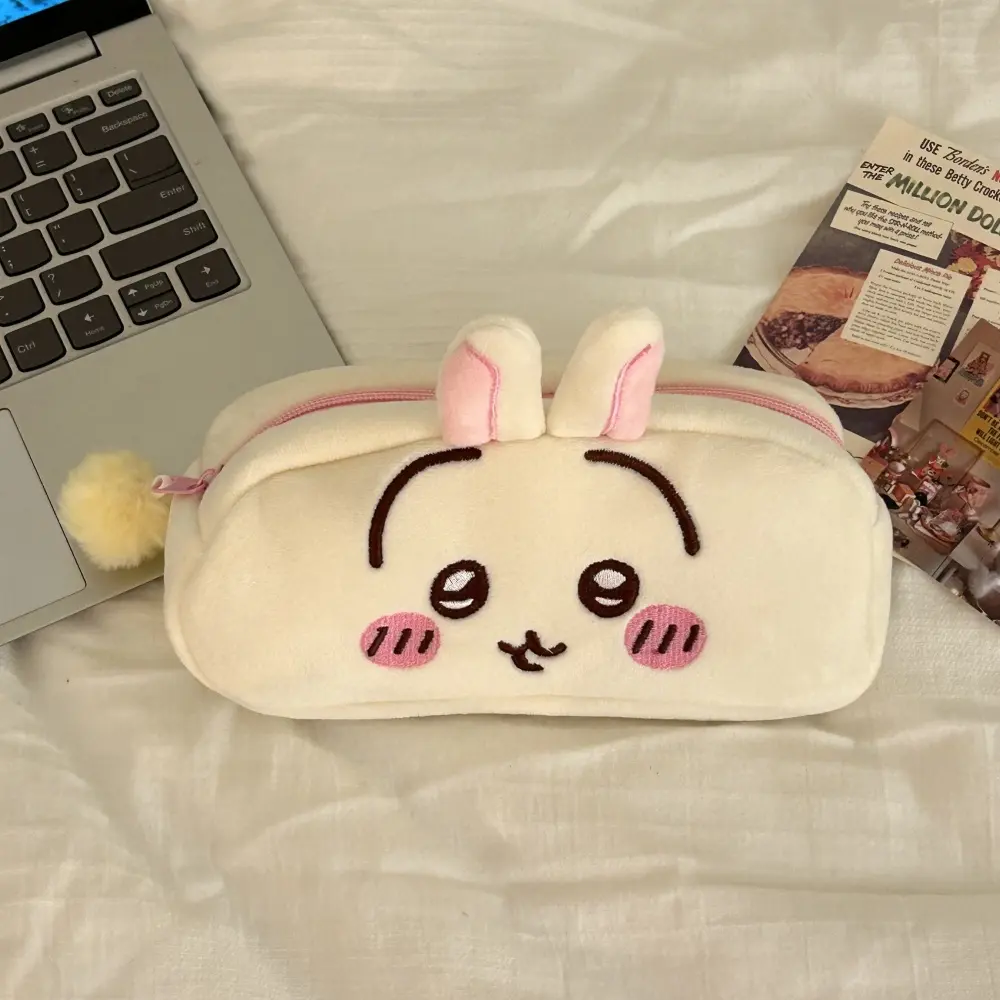 Chiikawa Pencil Case Usagi Hachiware Plush Office School Stationery Pen Bag Portable Cosmetic Bag Girl Boy Students Gifts