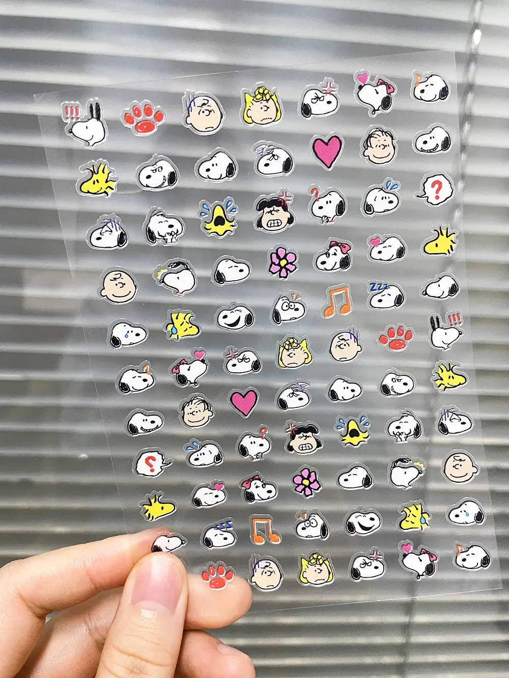 Cartoon Cute Snoopy Nail Art Sticker Transparent Waterproof Stationery Sticker 3D Adhesive Stickers Nail Art Manicure Decor