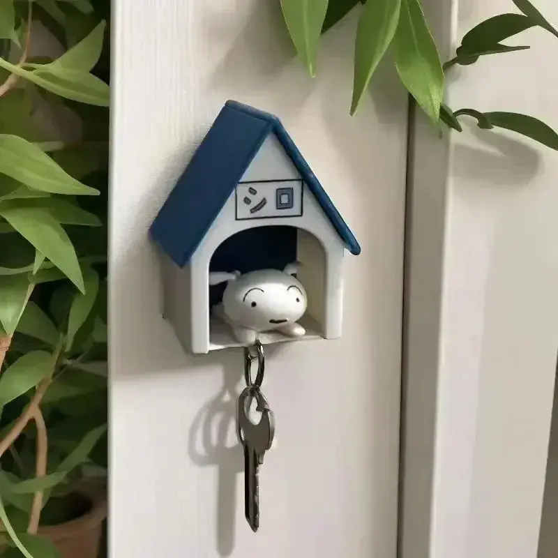 Anime Crayon Shin-chan Kawaii Keychain Kawaii Dog Key Hanger House Ornament Model Cartoon Movie Pendant Toy Children Gifts