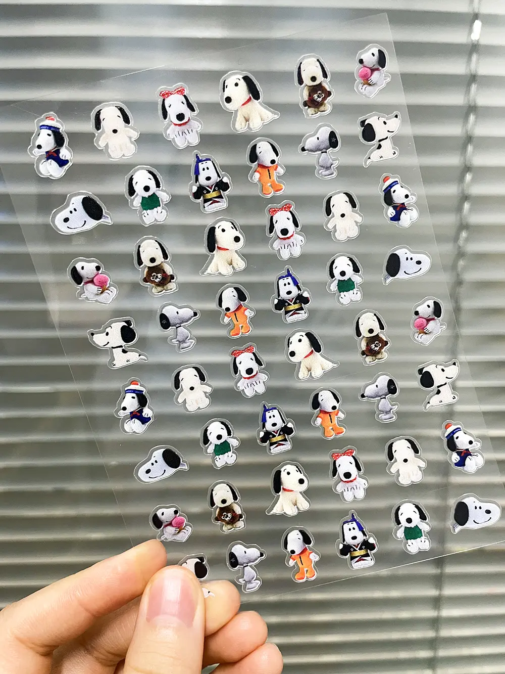 Cartoon Cute Snoopy Nail Art Sticker Transparent Waterproof Stationery Sticker 3D Adhesive Stickers Nail Art Manicure Decor