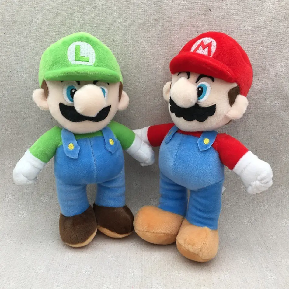 25CM Anime Super Mario Bros Luigi Plush Doll Game Figures Decoration Children's Pillow Soft Stuffed Toys Birthday Gifts