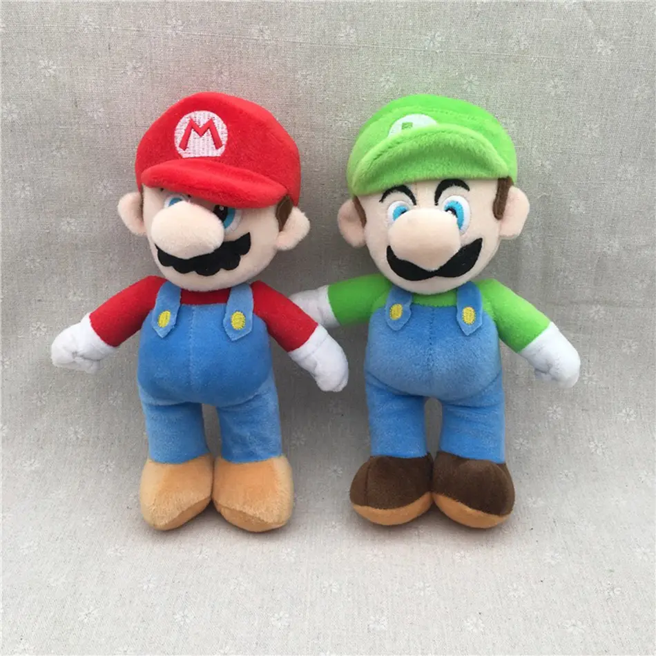 25CM Anime Super Mario Bros Luigi Plush Doll Game Figures Decoration Children's Pillow Soft Stuffed Toys Birthday Gifts