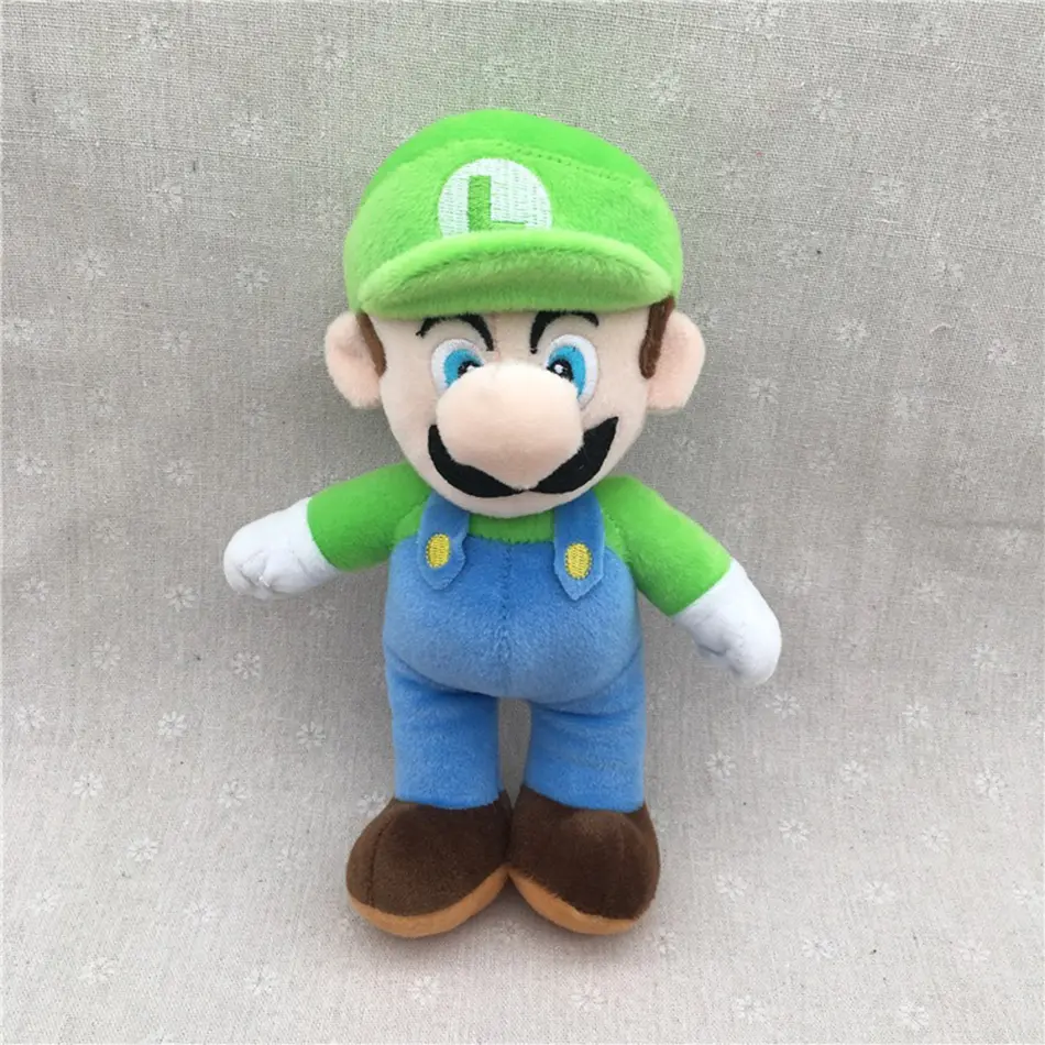 25CM Anime Super Mario Bros Luigi Plush Doll Game Figures Decoration Children's Pillow Soft Stuffed Toys Birthday Gifts