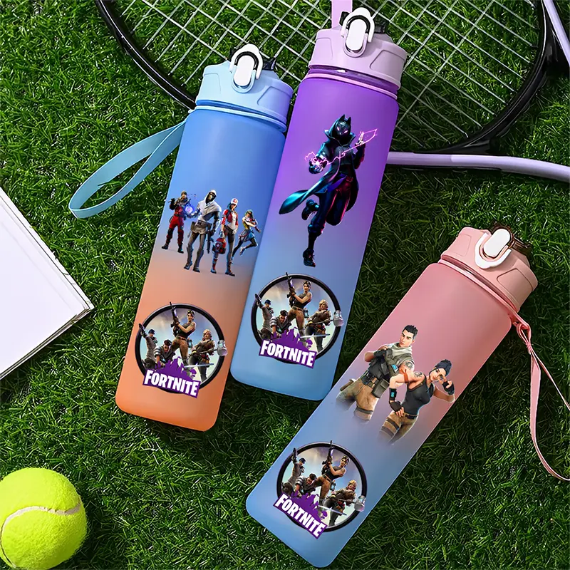 750ML Large Fortnition Capacity Water Bottle Sports Portable Gradient Water Bottle Student Drinking Water Bottle Birthday Bottle
