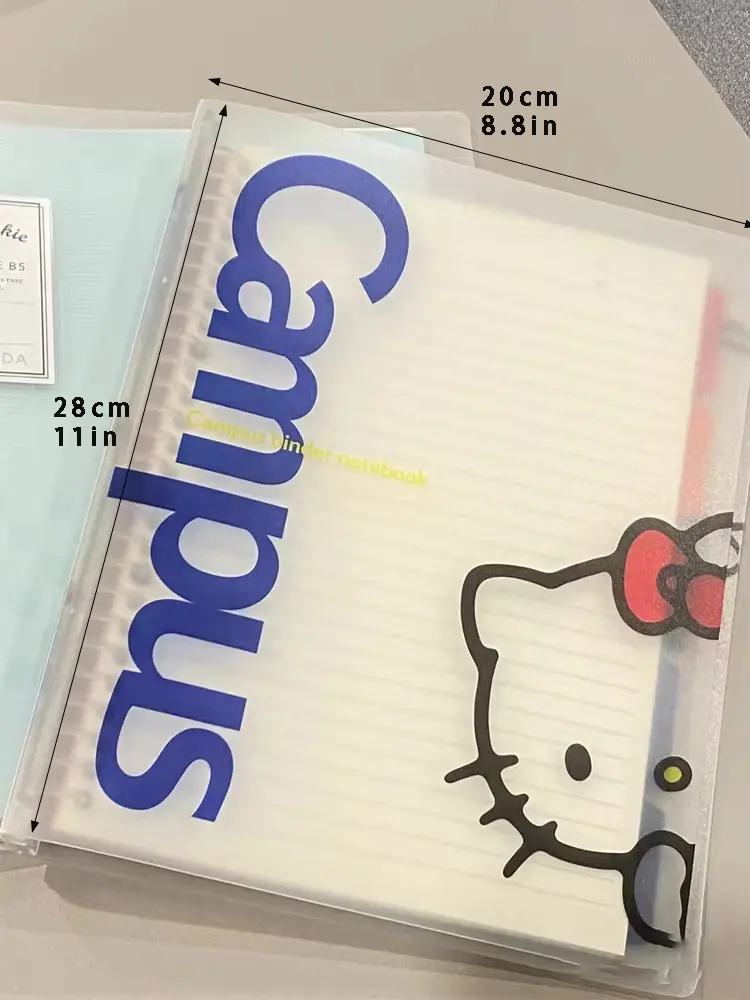 Cute Sanrio B5 Hellokitty Student Loose Leaf Refill Binder Notebook Replacable Inner Pages Metal Ring Folder Stationery Supplies