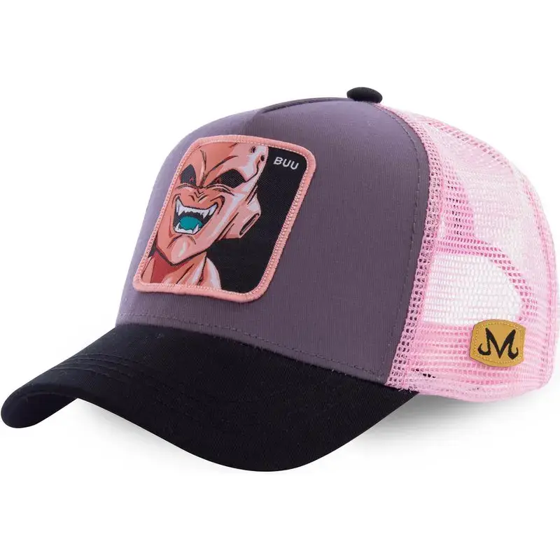 Dragon Ball Buu Goku Cap Summer Travel Peaked Cap Men's Embroidery Hip-Hop Cap Style Sun Visor Adjustable Trucker Mesh Cap