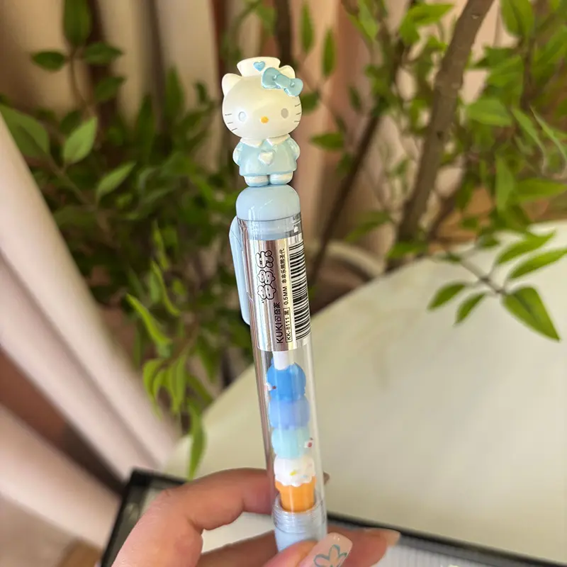 1pcs Sanrio Hello Kitty Beaded Gel Pen Cartoon Sanrio 0.5mm Black Ink Press Pen Students Friend Girl Birthday Gift