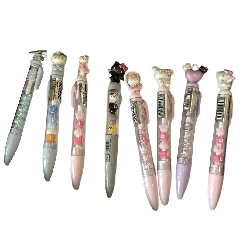 1pcs Sanrio Hello Kitty Beaded Gel Pen Cartoon Sanrio 0.5mm Black Ink Press Pen Students Friend Girl Birthday Gift