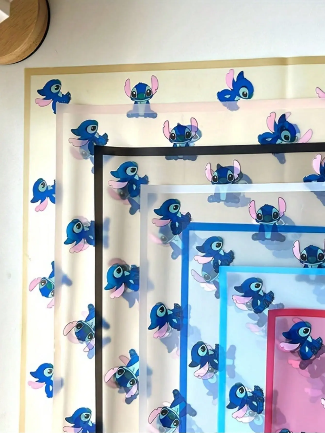 20pcs Stitch & Angel Cartoon Wrapping Paper Glittery Blue Pink Design Perfect for Flower Decorations Festive Gift Wrapping