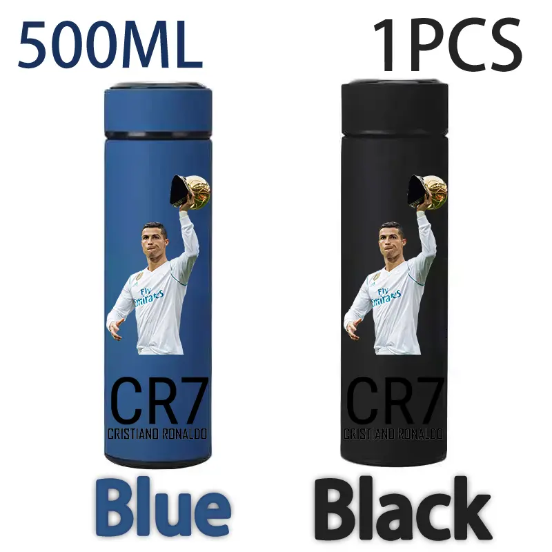 Ronaldo 500ML Cristiano Stainless Steel Insulated Cup Portable Large Capacity Water Bottle Outdoor Leak Proof Water Cup CR7 Star