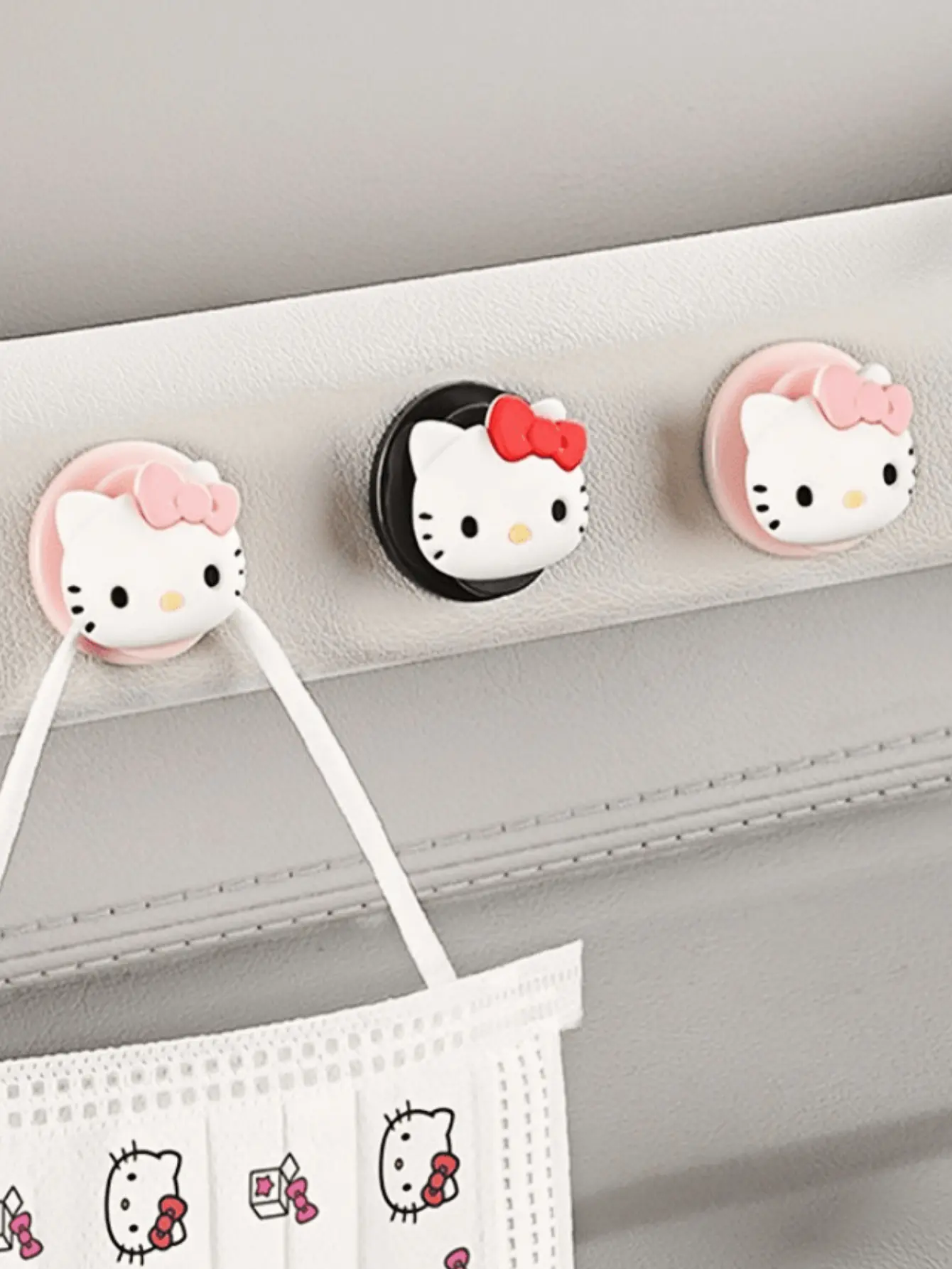 1/4pcs Hello Kitty ABS Material Cubicle Hooks -Multi-functionalCartoon Car Seat Back Hooks for Kitchen, Living Room, Bedroom