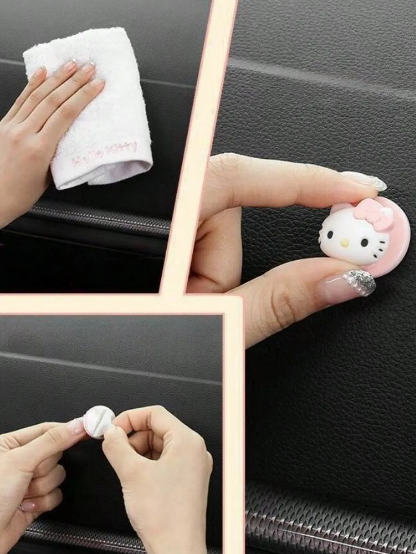 1/4pcs Hello Kitty ABS Material Cubicle Hooks -Multi-functionalCartoon Car Seat Back Hooks for Kitchen, Living Room, Bedroom