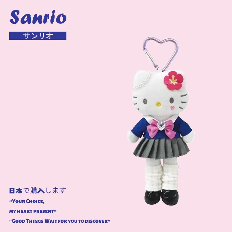 New Hot Sales Sanrio Anime Peripherals Hellokitty Long Legged Angel JK Uniform Pendant Doll Cute Japanese Girl Bag Keychain Gift