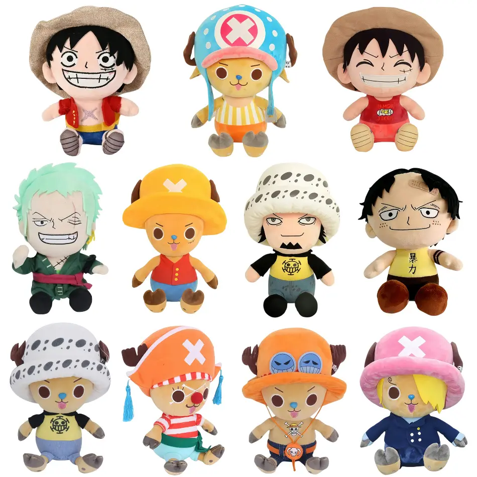 Popular Anime 25cm One Piece Original Plush Toys CartoonFigure Luffy Chopper Ace Roronoa Zoro Cute Stuffed Doll Kids Xmas Gifts