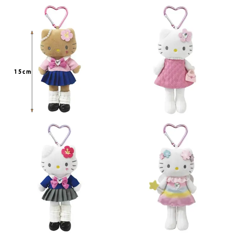 New Hot Sales Sanrio Anime Peripherals Hellokitty Long Legged Angel JK Uniform Pendant Doll Cute Japanese Girl Bag Keychain Gift