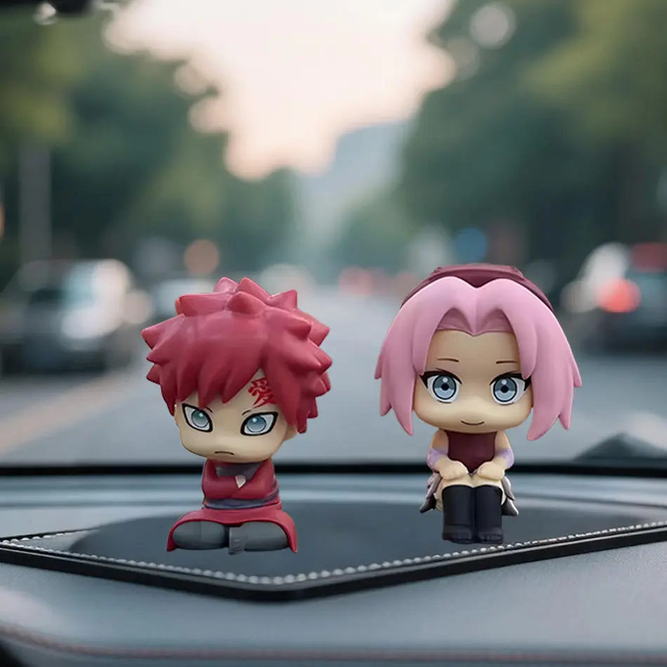 Anime Naruto Cute Sakura Haruno Gaara Sitting Posture Cartoon Action FigureModel PVC Kids Toys Car Decoration Gift