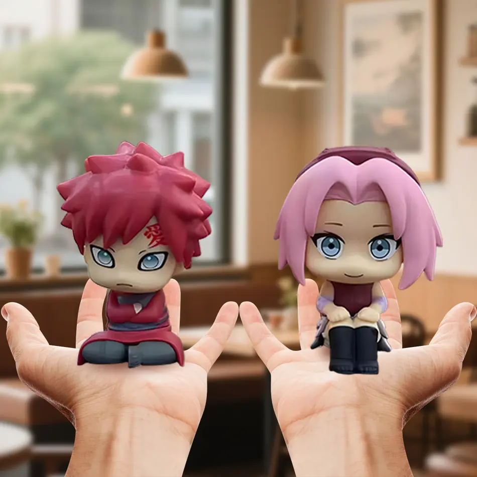 Anime Naruto Cute Sakura Haruno Gaara Sitting Posture Cartoon Action FigureModel PVC Kids Toys Car Decoration Gift