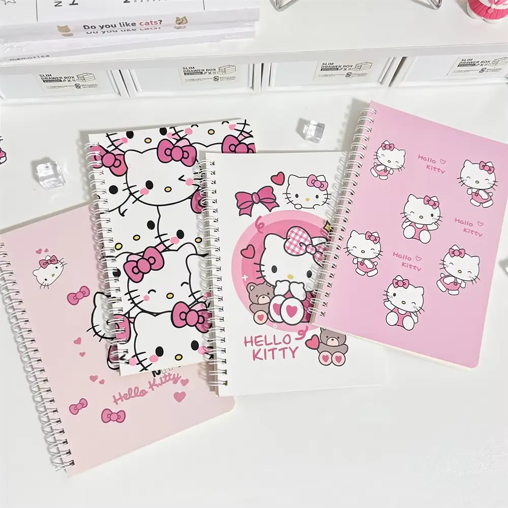 Sanrio Cartoon Cute Hello Kitty A7 A5 Notebook Stationery Portable Mini Coil Notebook Handbooks Student Stationery Supplies Gift