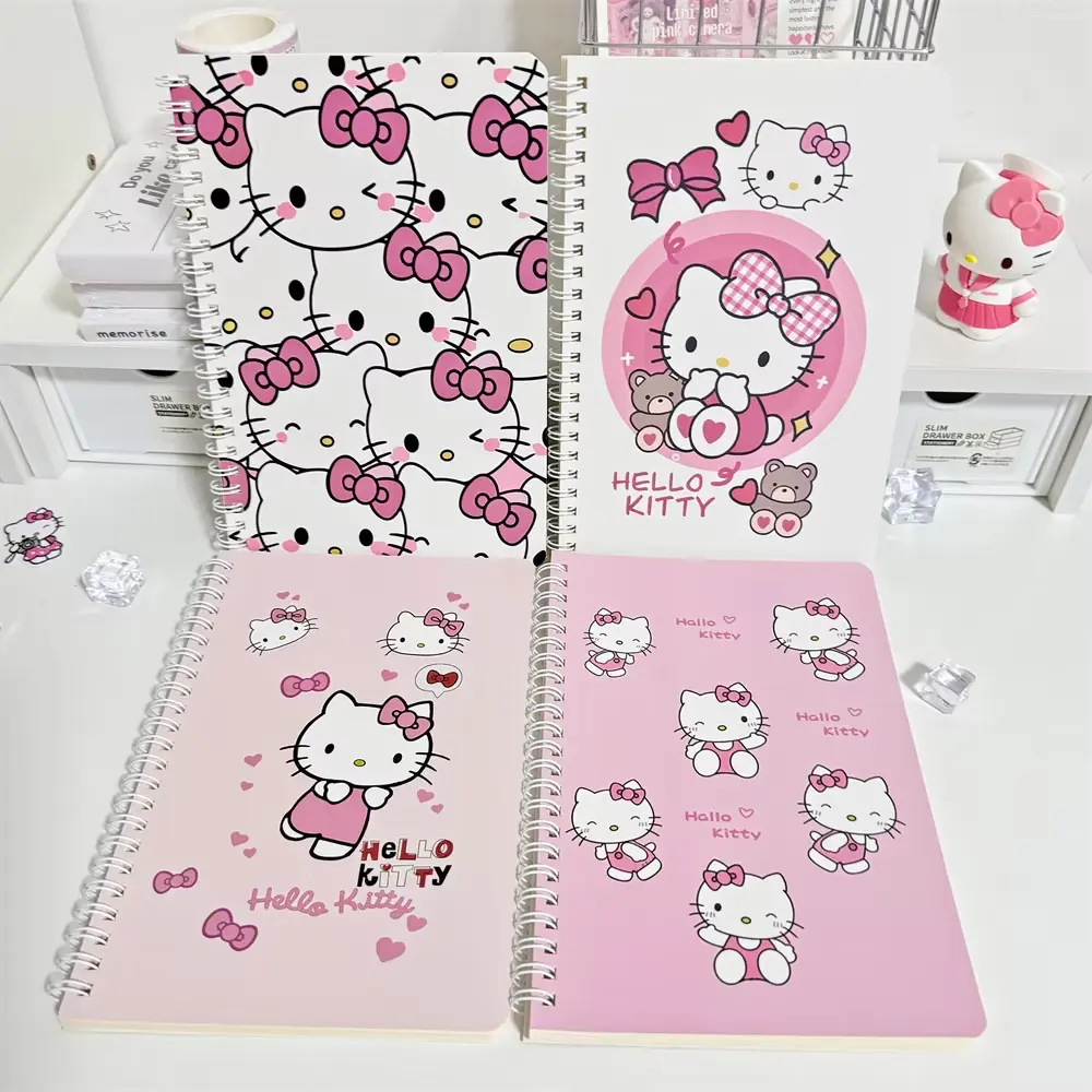 Sanrio Cartoon Cute Hello Kitty A7 A5 Notebook Stationery Portable Mini Coil Notebook Handbooks Student Stationery Supplies Gift